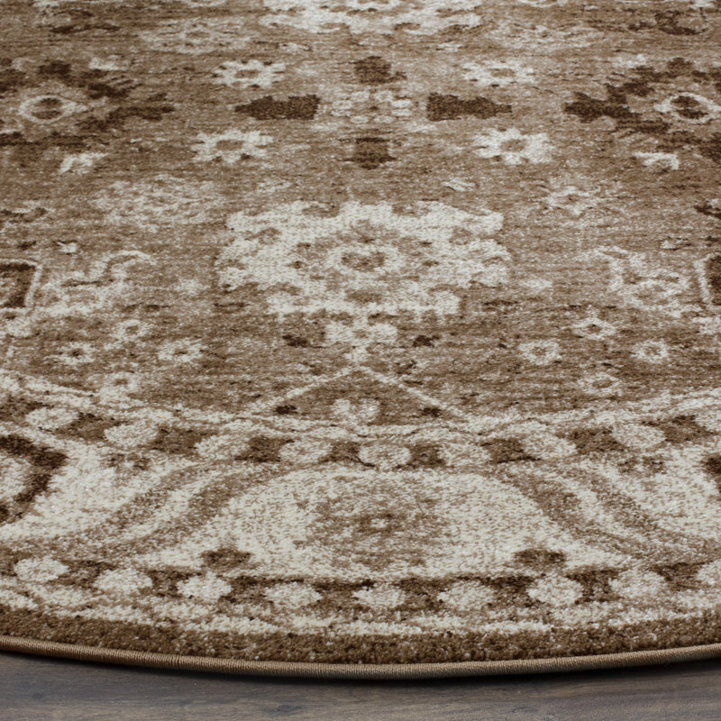 Imaya Oriental Taupe Area Rug, Square 9'