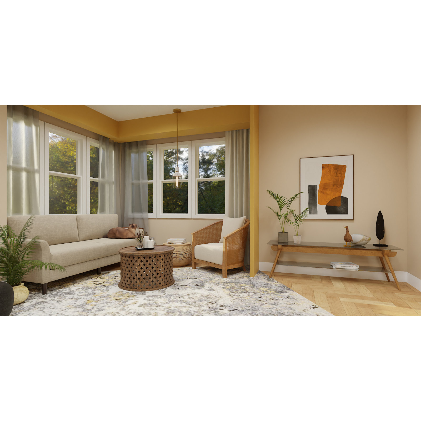 Rounak Single Light Glass Dimmable Pendant
