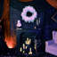 Décoration d'Halloween couronne de fantôme illuminée 24 po Haunted Hill Farm