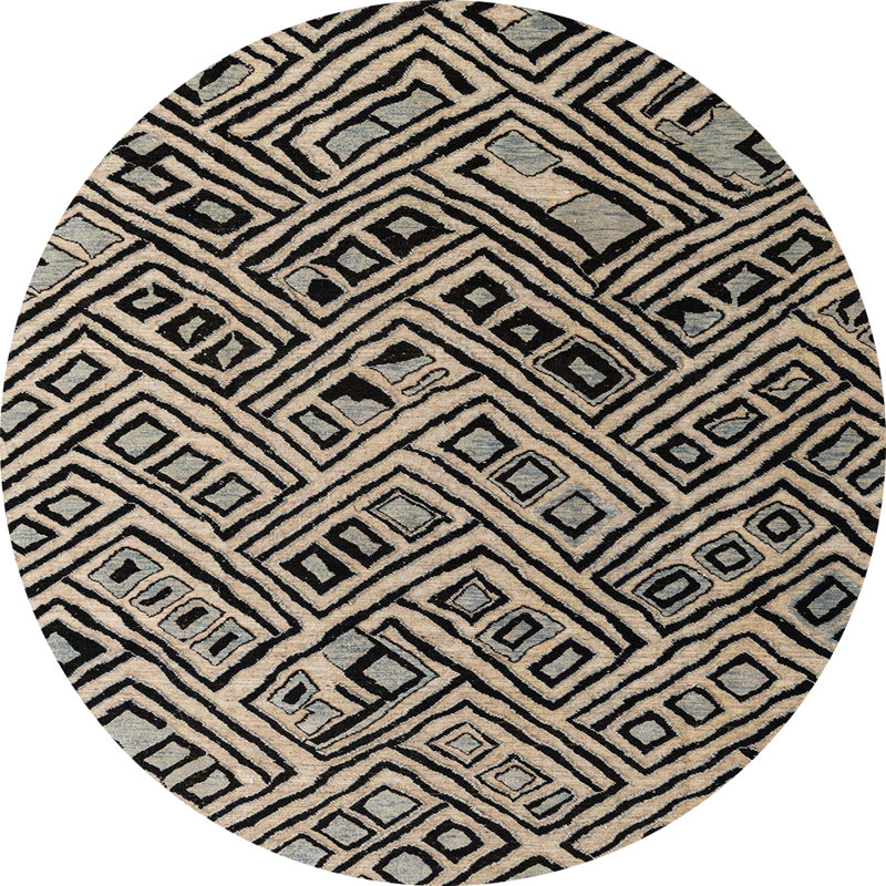 Abstract Indoor Rug, Round 6'