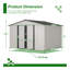 Remise de rangement extérieure 10 pi x 8 pi, remise en métal toutes saisons avec portes verrouillables, remise à outils pour le jardin, le patio, la cour arrière, la pelouse, gris
