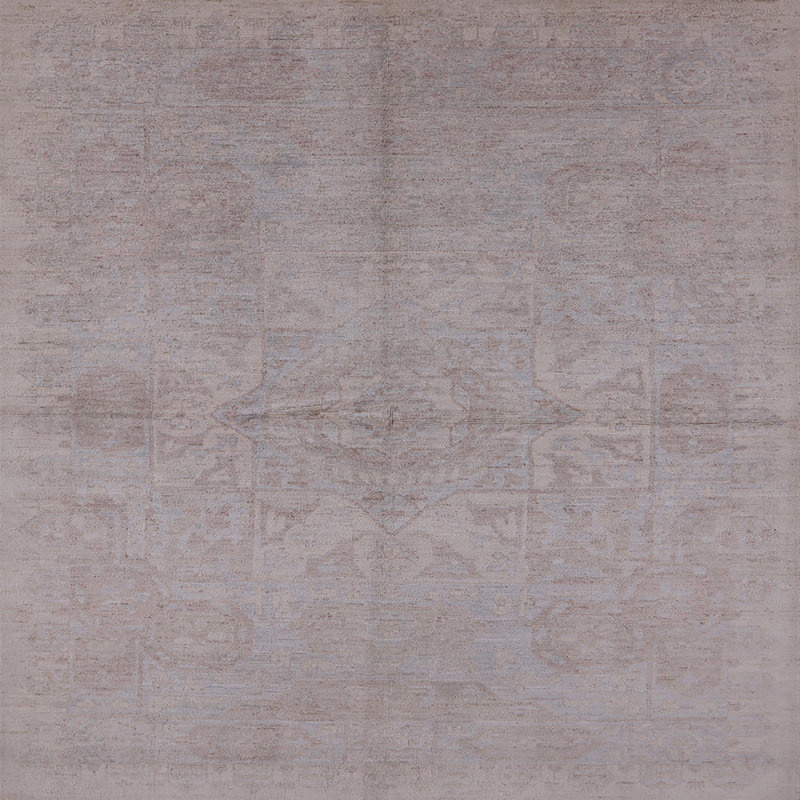 Tapis oriental gris Shera, Carré 5 pi