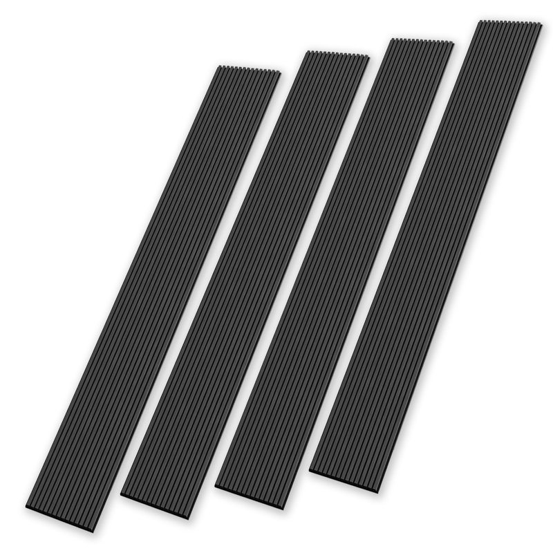  Panneaux muraux 3D acoustique 4 pièces x 94,5 po x 12,6 po - Panneaux muraux décoratifs à lattes de bois insonorisées en chêne noir (33 pieds carrés)