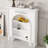 White Manufactured Wood Freestanding Fireplace-513652251