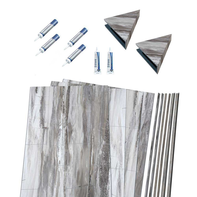 Louvre Granite 36" x 60" x 78" Vinyl Shower Surround Kit