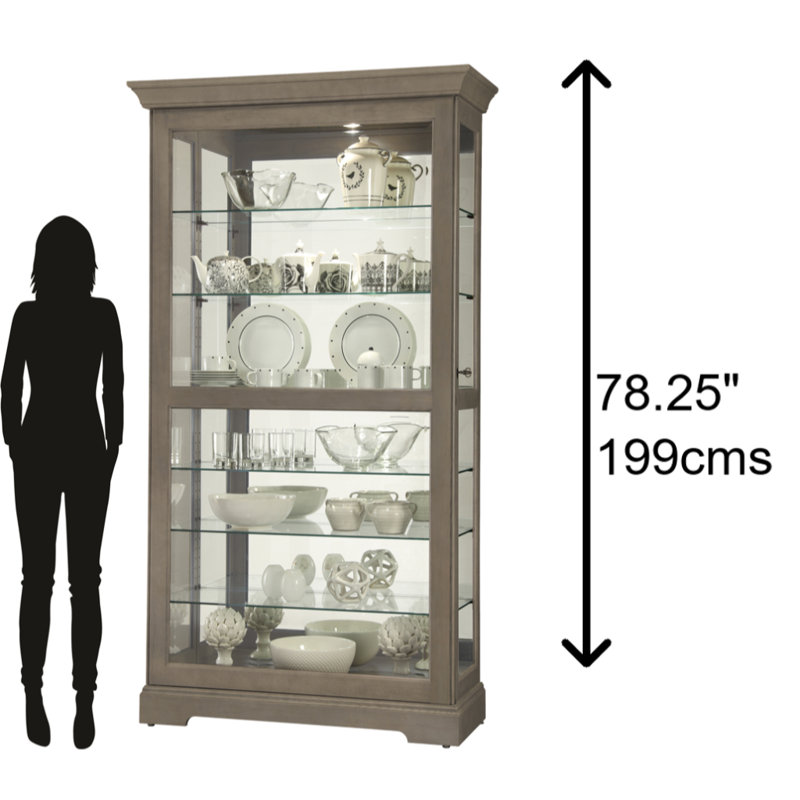 Tyler VI Lighted Curio Cabinet, Gray