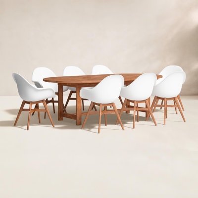 Anautica 59" Eucalyptus Patio Dining Set