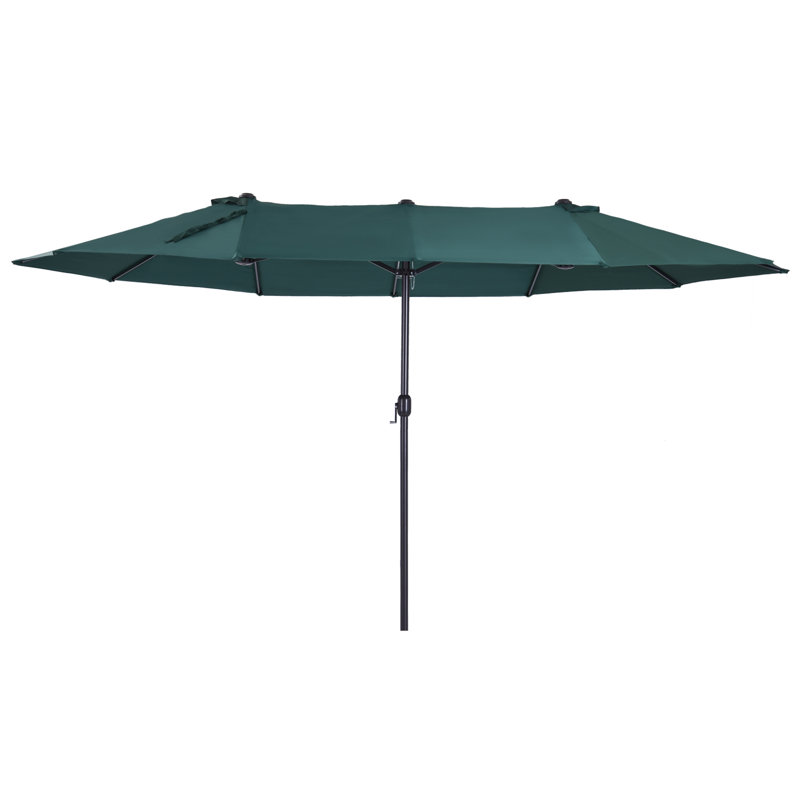 Outsunny 4.6m Garden Parasol Double-Sided Sun Umbrella, Dark Green