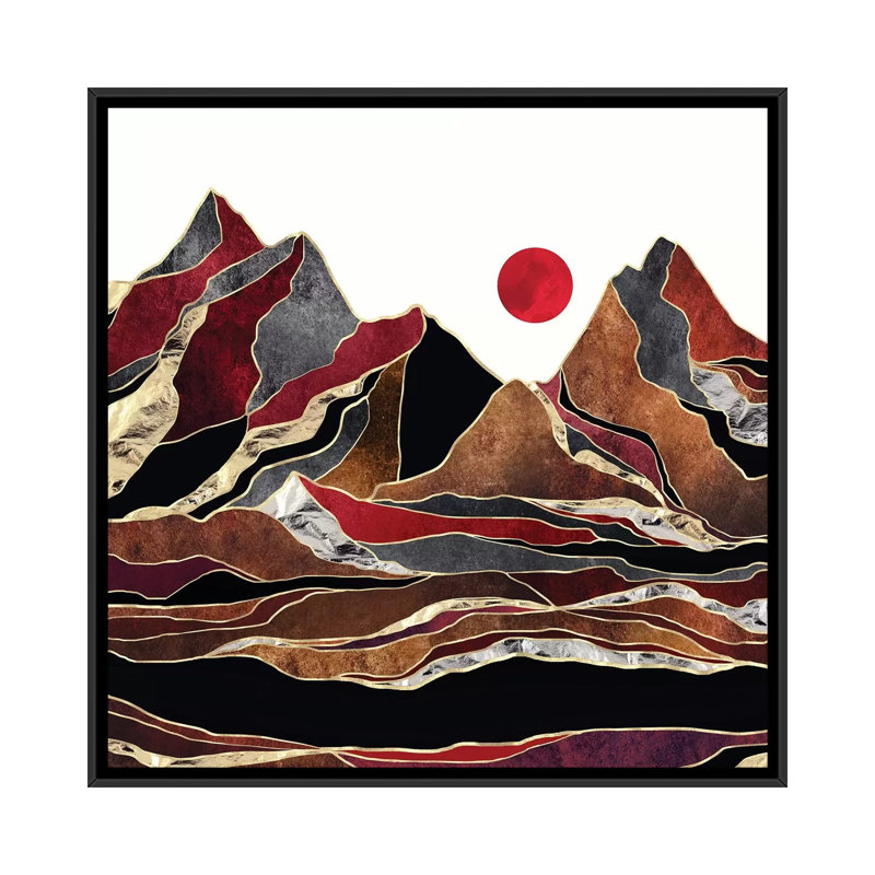 «Copper Vista», reproduction d'impression, H 26 po x l 26 po x P 1,5 po, Pas de tapis, Toile avec cadre noir