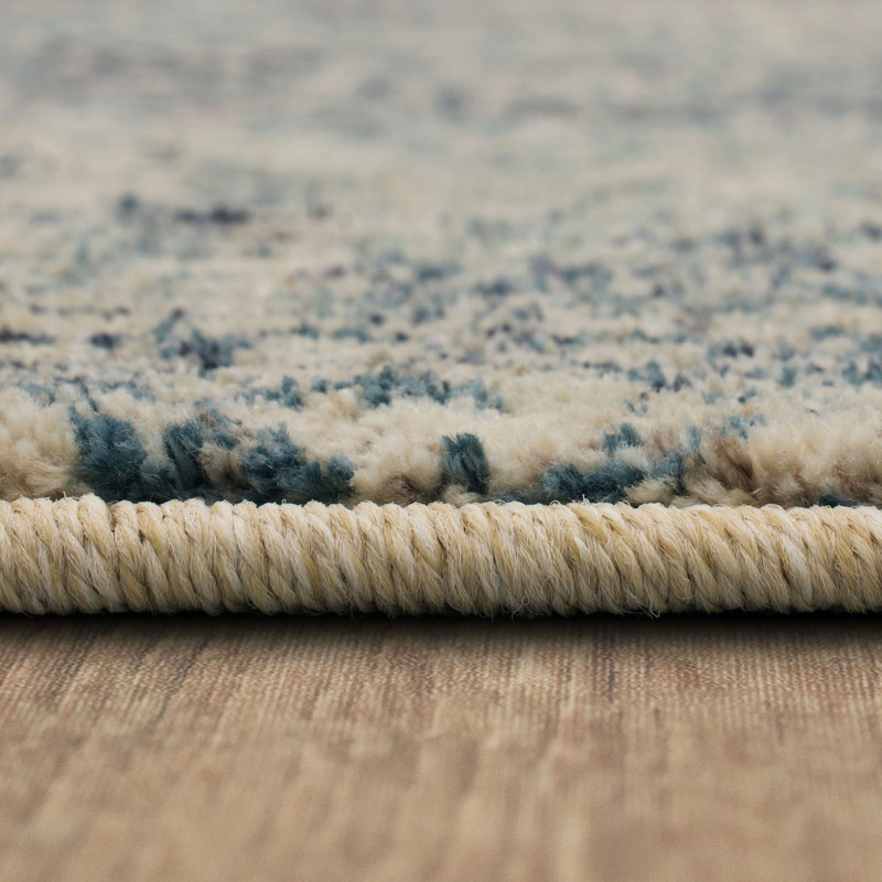 Gray Floral Easy Care Synthetic 2' x 3' Area Rug