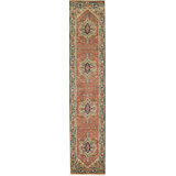 Hand-Knotted High-Quality Rust and Beige Runner