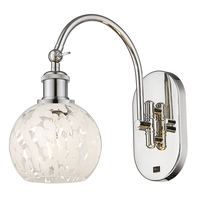 Benafield Steel Armed Sconce, 11.5" H x 6" W x 12.5" D, Polished Nickel