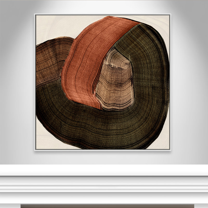 «Folded Earth II» par , L 46,5 po x H 46,5 po, Toile avec cadre, Flotteur blanc