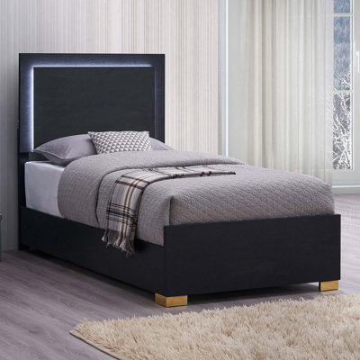 Contemporary LED Panel Bed with Minimalist Design