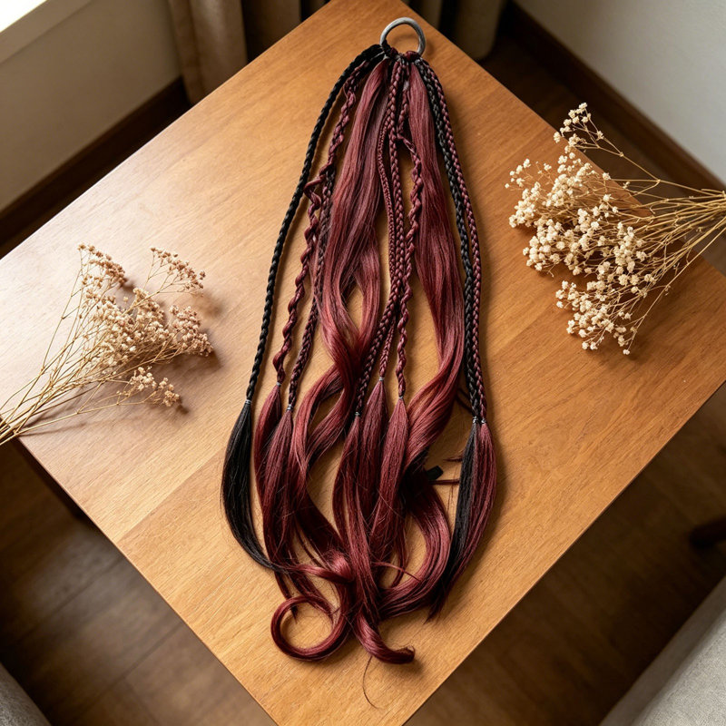 Elastic Dirty Braid Ponytail
