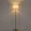 Lampe sur pied moderne en or 62,2 po avec abat-jour tambour en tissu blanc-121086952