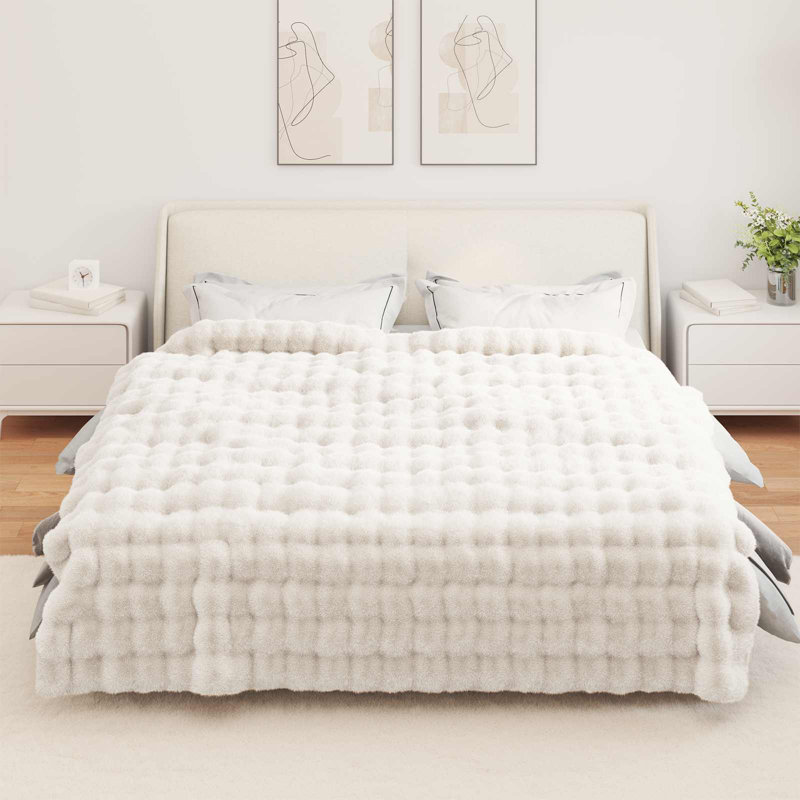 1-36 Throw Blanket, 220cm x 240cm, White