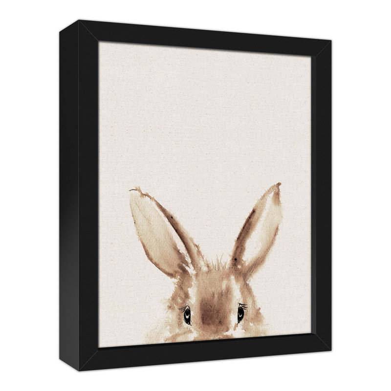 «Peeking Bunny», reproduction sur toile encadrée