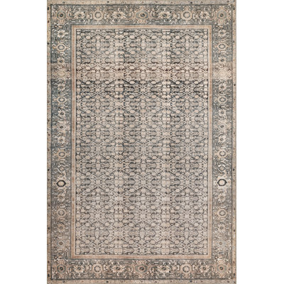 Tapis gris campagnard en polyester Bungalow Bungalow