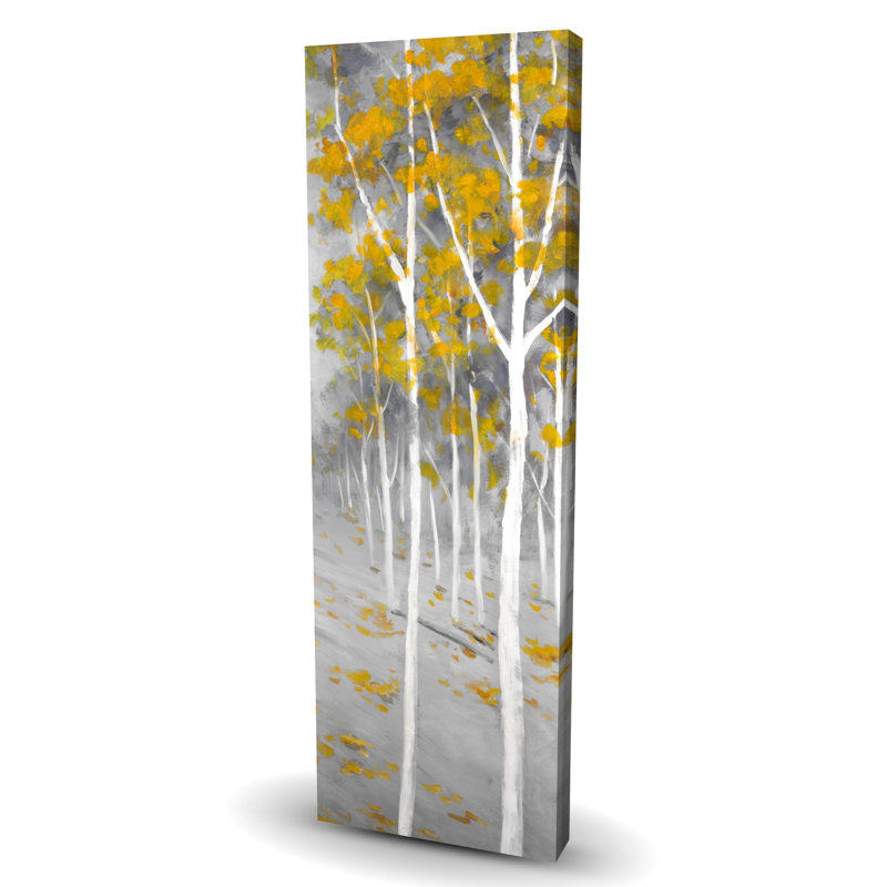 Forêt de bouleaux - Toile de paysages de bureau pour la décoration intérieure, H 48 po x l 16 po