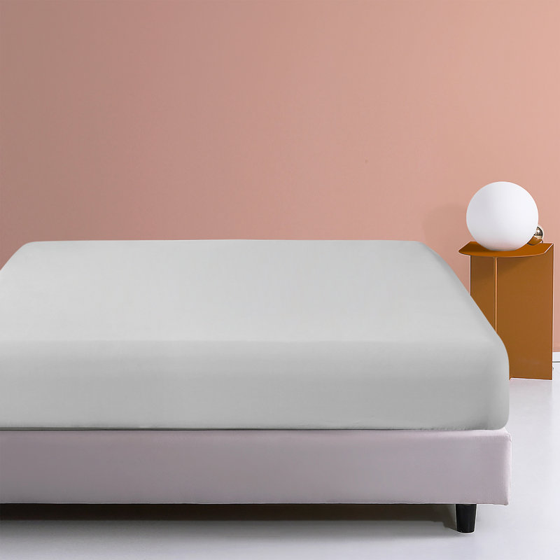 Fitted Bed Sheet Only, 1800 Brushed Microfiber Deep Pocket Fitted Sheet - NTBAY, Queen Fitted Sheet, Light Gray
