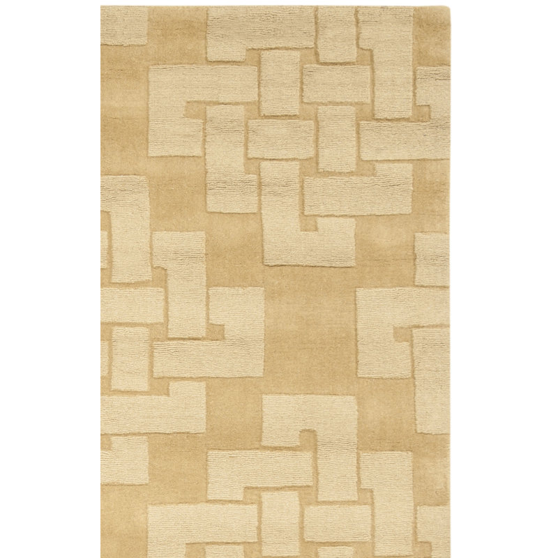 Tapis géométrique en laine touffeté à la main, Rectangle 3 pi x 5 pi