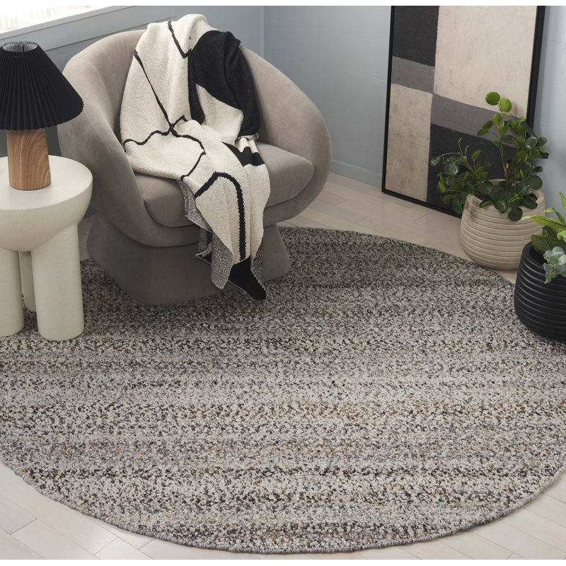 Attaway Pit Loom Pet Yarn Solid Color Rug, Round 6'