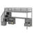 Loft Bed Frame With Built-In Desk And Double Storage Drawers-1158976905