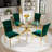 Glass Round Dining Table Set with Luxury Velvet Upholstered Dining Chairs-496819579-496819556-482210675