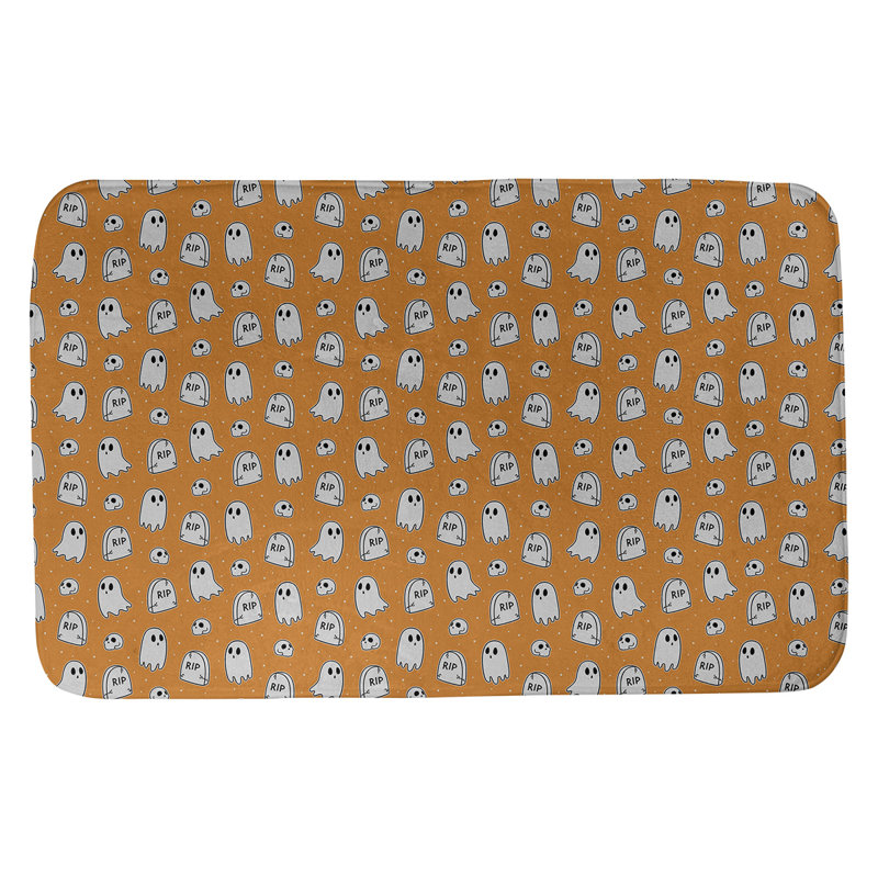 Tapis pour salle de bain ghost Avicia, l 21 po x L 34 po, Orange