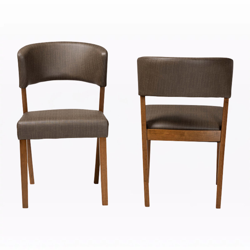 Anaica faux leather upholstered side chair with curved backrest, 31.75'' H X 19.5'' W X 21.38'' D