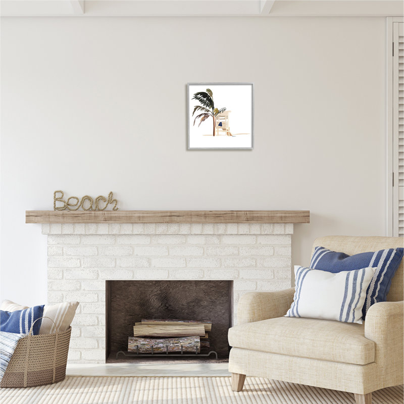 Minimal Tropical Beach par Amelia Noyes, H 17 po x l 17 po x P 1,5 po, Estampe numérique Farmhouse