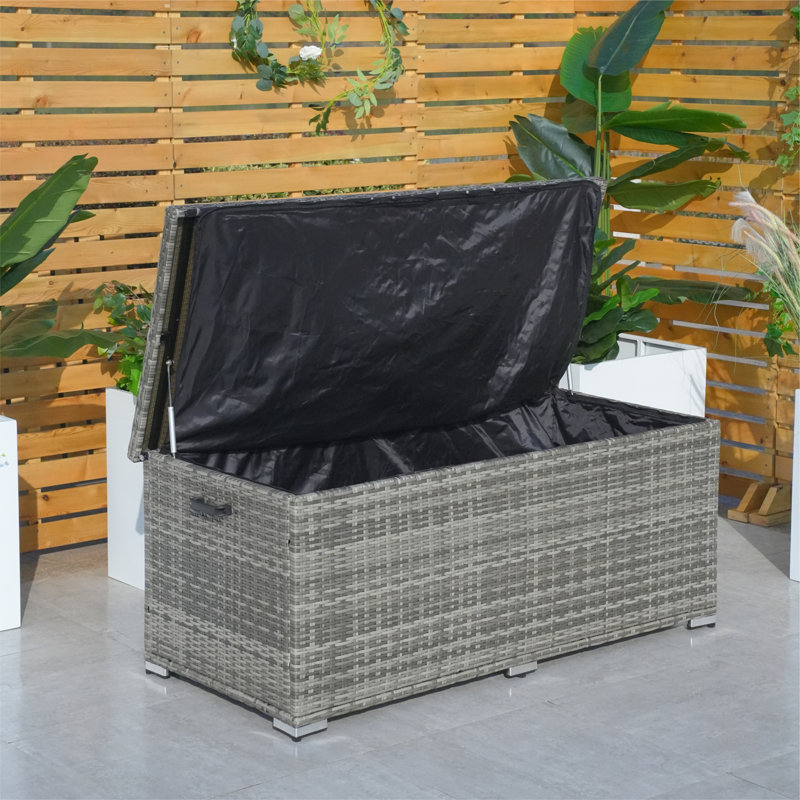 155 Gallon Water Resistant Wicker Deck Box
