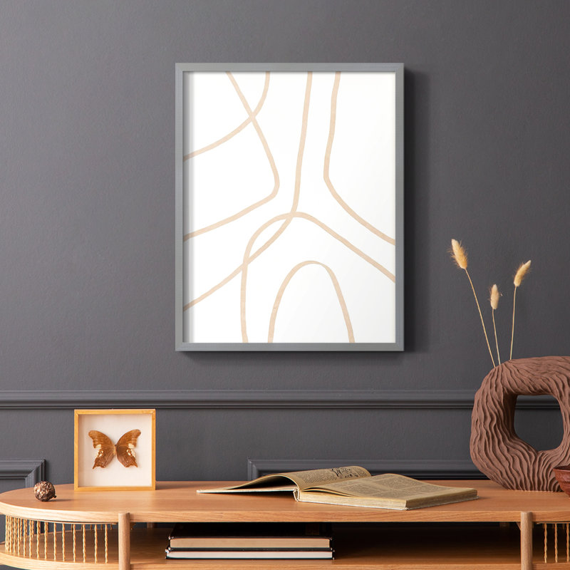 «Clean Contour IV», reproduction encadrée - bois massif, Gris, H 10 po x l 8 po