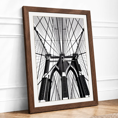 Brooklyn Bridge Ascendant Industrial - Framed Print