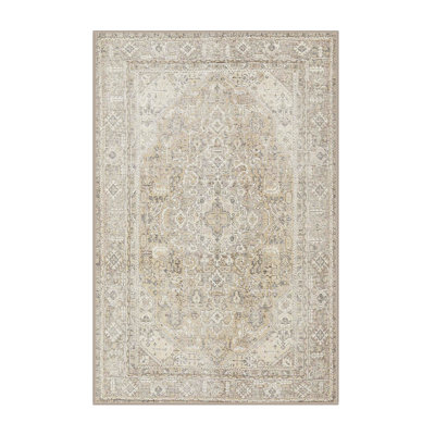 Tapis beige/noir traditionnel Hargimont