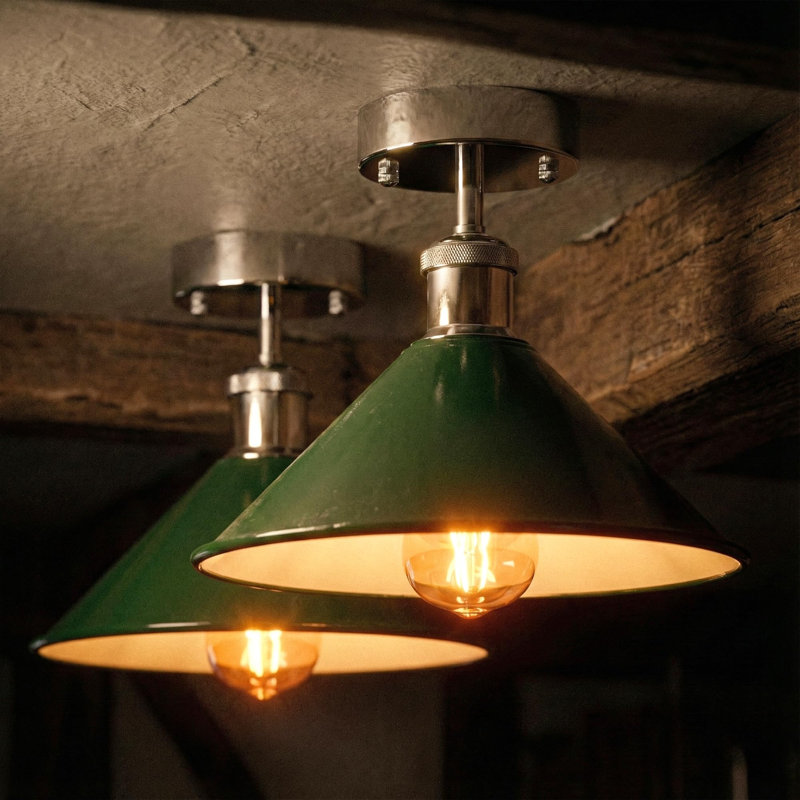 Semi Flush Mount, Green