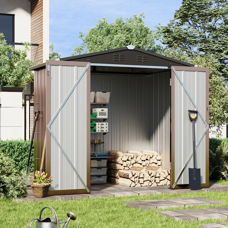 Large Galvanized Steel Lockable Apex Metal Shed