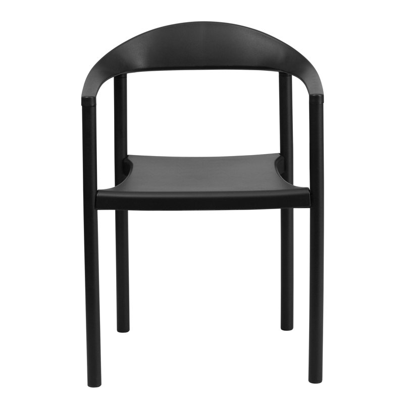Caine Plastic Stackable Multipurpose Chair ( Set of 5 ), Black