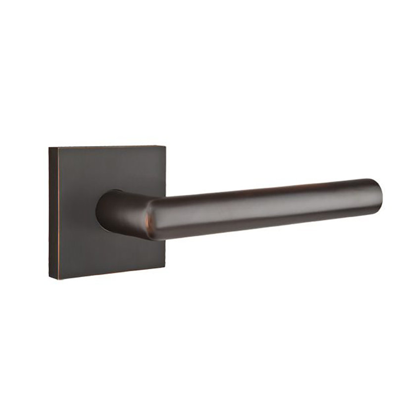 Levier de porte avec rosette pour la vie privée (lit et bain), Droite, Bronze huilé