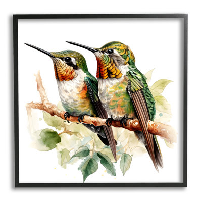 «Green Hummingbirds Duo», reproduction de photo sur toile