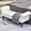 Banc de chambre de 52 po avec revêtement en lin blanc crème pour une expérience décorative confortable