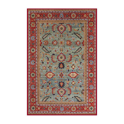 Tapis oriental rouge / vert