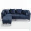 Canapé modulaire en L, repose-pieds convertible avec rangement, chenille, accoudoir carré, canapé capitonné moderne, 3 places et tête de clou-410472391