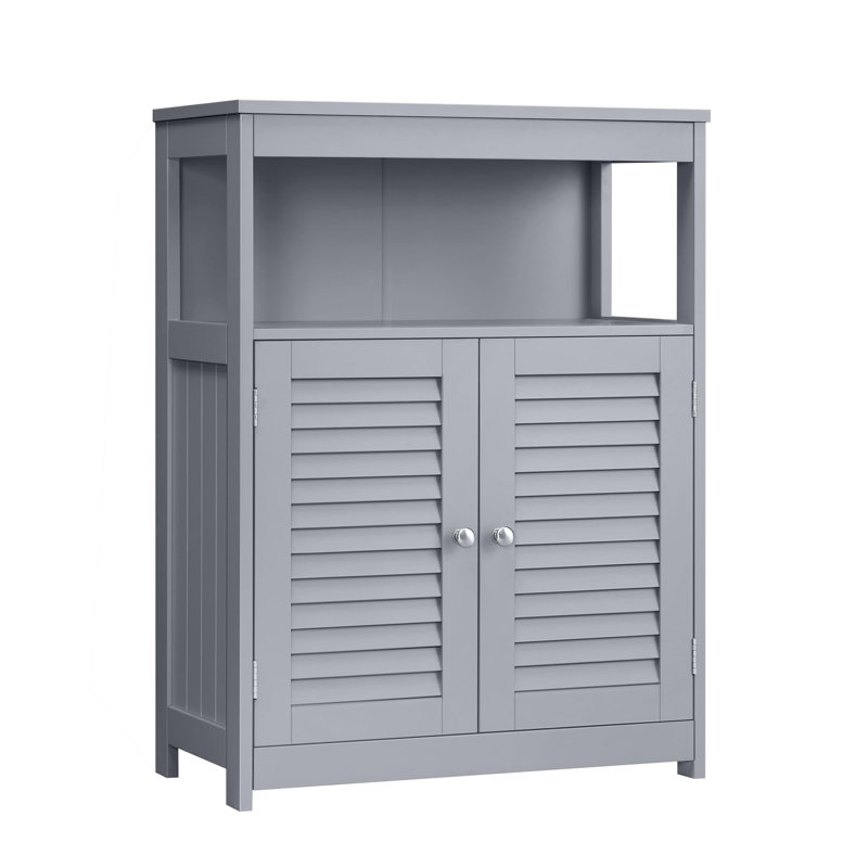 Armoire de salle de bain avec portes à double volet, Gris colombe