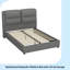 Grand lit plateforme tapissier hydraulique avec rangement à DEL et capteurs à DEL, cadre de lit en cuir PU sans sommier-298128945