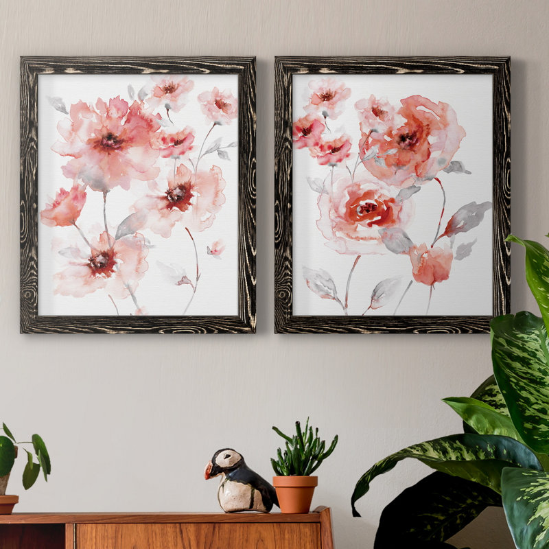 Translucent Blush I - ensemble de 2 reproductions d'art, Pas de tapis, H 24 po x l 36 po x P 1,5 po