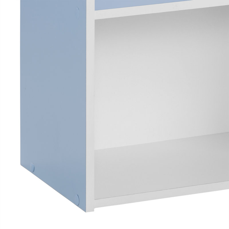 Aliesha Open Shelf Bookcase, Light Blue/White, 132.1cm H x 40.1cm W x 23.9cm D