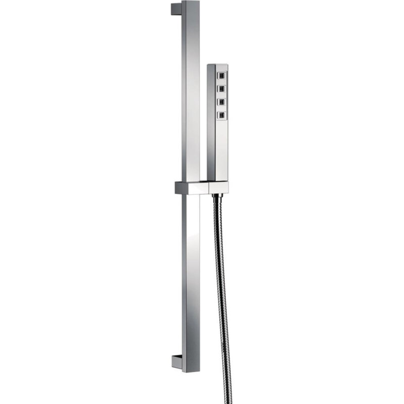 Douche à main avec barre coulissante H2Okinetic, pomme de douche à main à jet simple, douche à main à barre coulissante