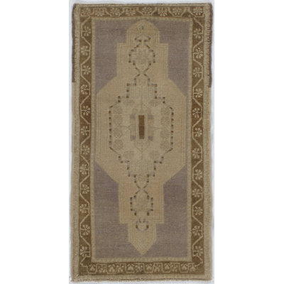 Vintage One-of-a-Kind Runner 1'8" x 3'4" Hand Knotted Area Rug